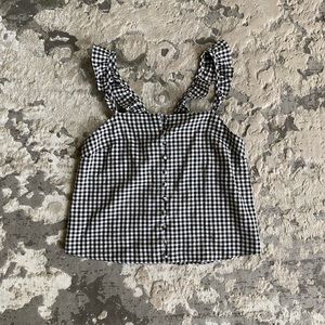 NEW Madewell Black and White Gingham Blouse